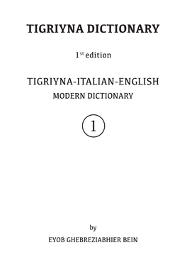 Tigriyna Dictionary