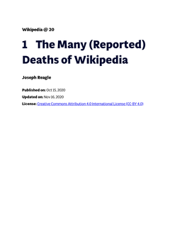 (Reported) Deaths of Wikipedia