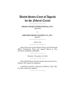 United States Court of Appeals for the Federal Circuit ______