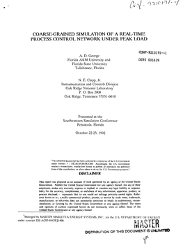 Coarse-Grained Simulation of a Real-Time Process Control Network Under Peak Load
