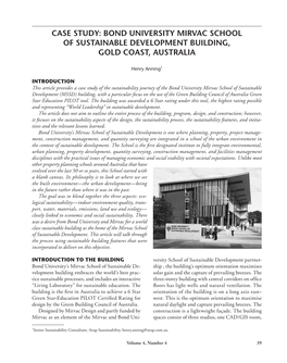 Case Study: Bond University Mirvac School of Sustainable Development Building, Gold Coast, Australia