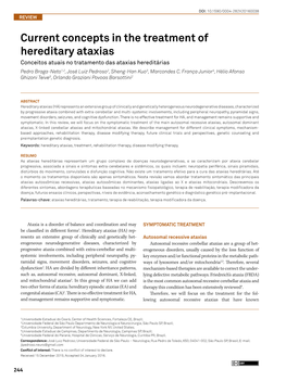 Current Concepts in the Treatment of Hereditary Ataxias