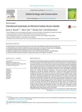 Introduced Mammals on Western Indian Ocean Islands