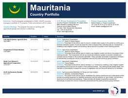 Mauritania Country Portfolio