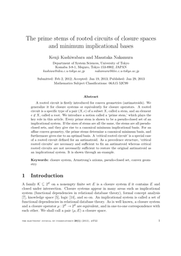 The Prime Stems of Rooted Circuits of Closure Spaces and Minimum Implicational Bases