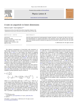 A Note on Unparticle in Lower Dimensions