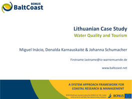 Lithuanian Case Study Water Quality and Tourism