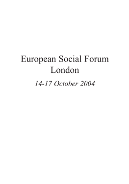 European Social Forum London 14-17 October 2004 Coates.Qxd 8/27/04 7:21 AM Page 33