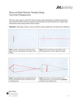 Draw an Early Roman Temple Using Two-Point Perspective