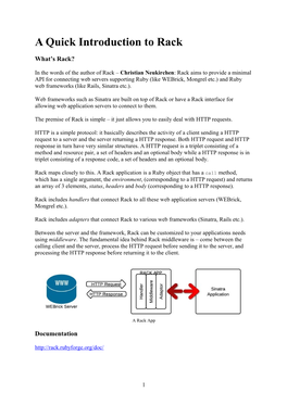 A Quick Introduction to Rack