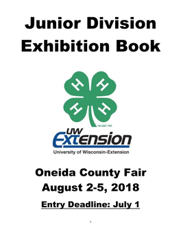 Junior Fair Division Exhibition Book