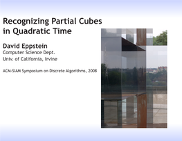 Recognizing Partial Cubes in Quadratic Time