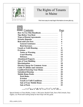 The Rights of Tenants in Maine