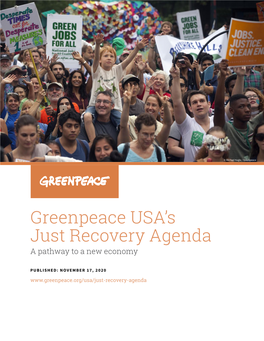 Greenpeace USA's Just Recovery Agenda