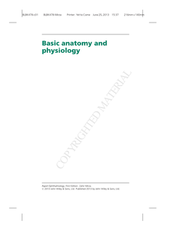 Basic Anatomy and Physiology