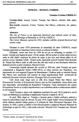 The City of Venice Is an Important Historical and Cultural Center of Italy, Declared Heritage of Humanityin 1979 by UNESCO