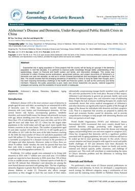 Alzheimer's Disease and Dementia, Under-Recognized Public Health