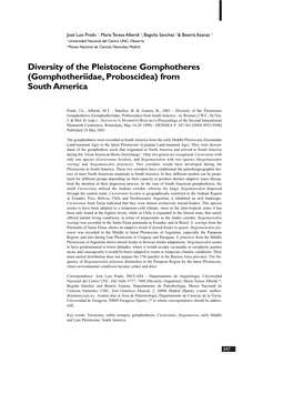 Diversity of the Pleistocene Gomphotheres (Gomphotheriidae, Proboscidea) from South America