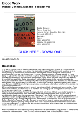 60B4313 Blood Work Michael Connelly, Dick Hill