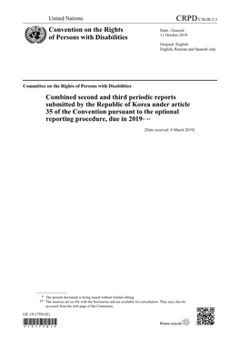 Convention on the Rights of Persons with Disabilities (Hereinafter Referred to As the “Convention”) on December 11, 2008