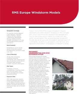 RMS Europe Windstorm Models