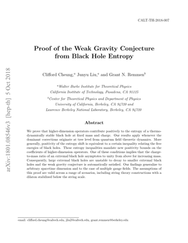 Proof of the Weak Gravity Conjecture from Black Hole Entropy