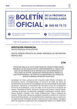 Diputación Provincial 1736