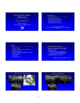 Joint, Ligament, Nerve Entrapments