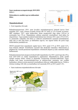 Saare Maakonna Arengustrateegia 2019-2030 LISA 1 Hetkeolukorra Analüüs Tegevusvaldkondade Lõikes