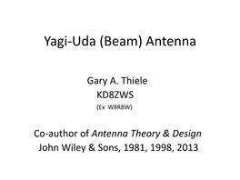 Yagi – Uda Antenna