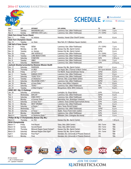 SCHEDULE @Kuhoops @Kuhoops