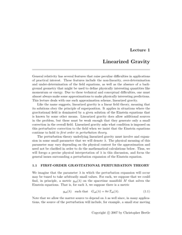 Linearized Gravity