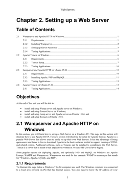 Chapter 2. Setting up a Web Server