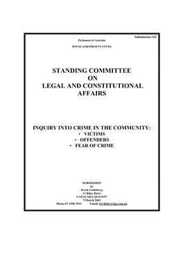 Standing Committee on Legal and Constitutional Affairs