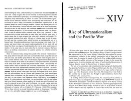 RISE of ULTRANATIONALISM and the PACIFIC WAR 411 Must Not Overlook Is That of Miscalculation