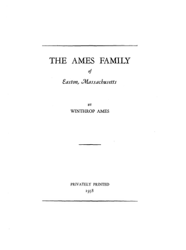 THE AMES FAMILY of Easton., Jmassachusetts
