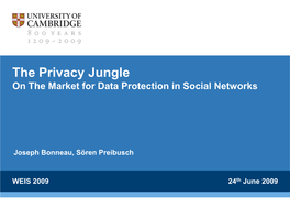 The Privacy Jungle on the Market for Data Protection in Social Networks