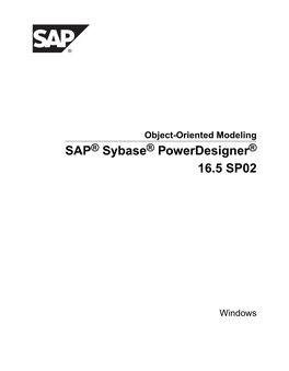 Object-Oriented Modeling SAP® Sybase® Powerdesigner® 16.5 SP02