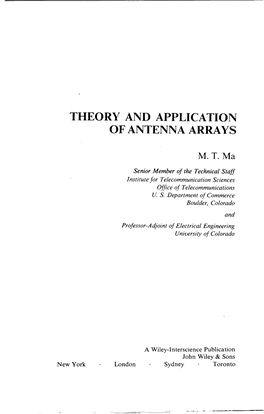 Theory and Application of Antenna Arrays