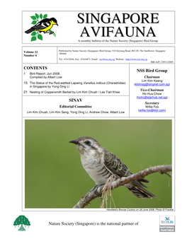 Singapore Avifauna Volume 22 No 6 ______