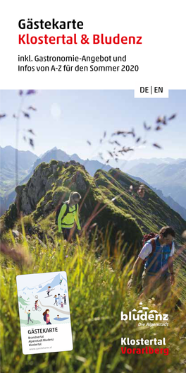 Gästekarte Klostertal & Bludenz