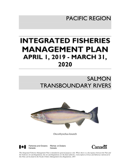 Pacific Region Integrated Fisheries Management Plan, April 1, 2019