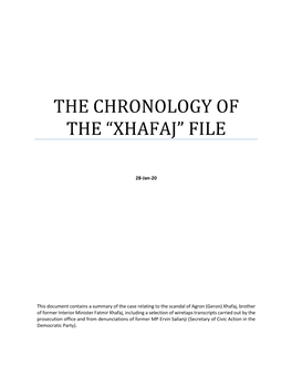 The Chronology of the “Xhafaj” File