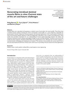 Generating Intrafusal Skeletal Muscle Fibres in Vitro