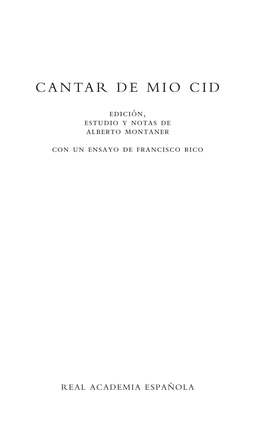 Cantar De Mio Cid