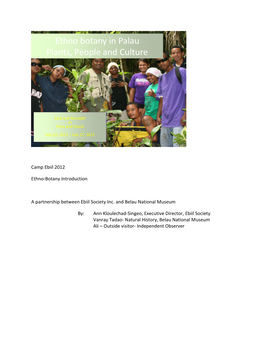 Ethno Botany in Palau Plants, People and Culture