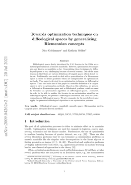 Towards Optimization Techniques on Diffeological Spaces by Generalizing