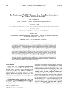 The Relationship of Weddell Polynya and Open-Ocean Deep Convection to the Southern Hemisphere Westerlies