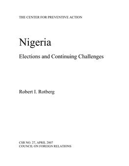 Nigeria: Elections and Continuing Challenges