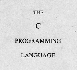 The C Programming Language